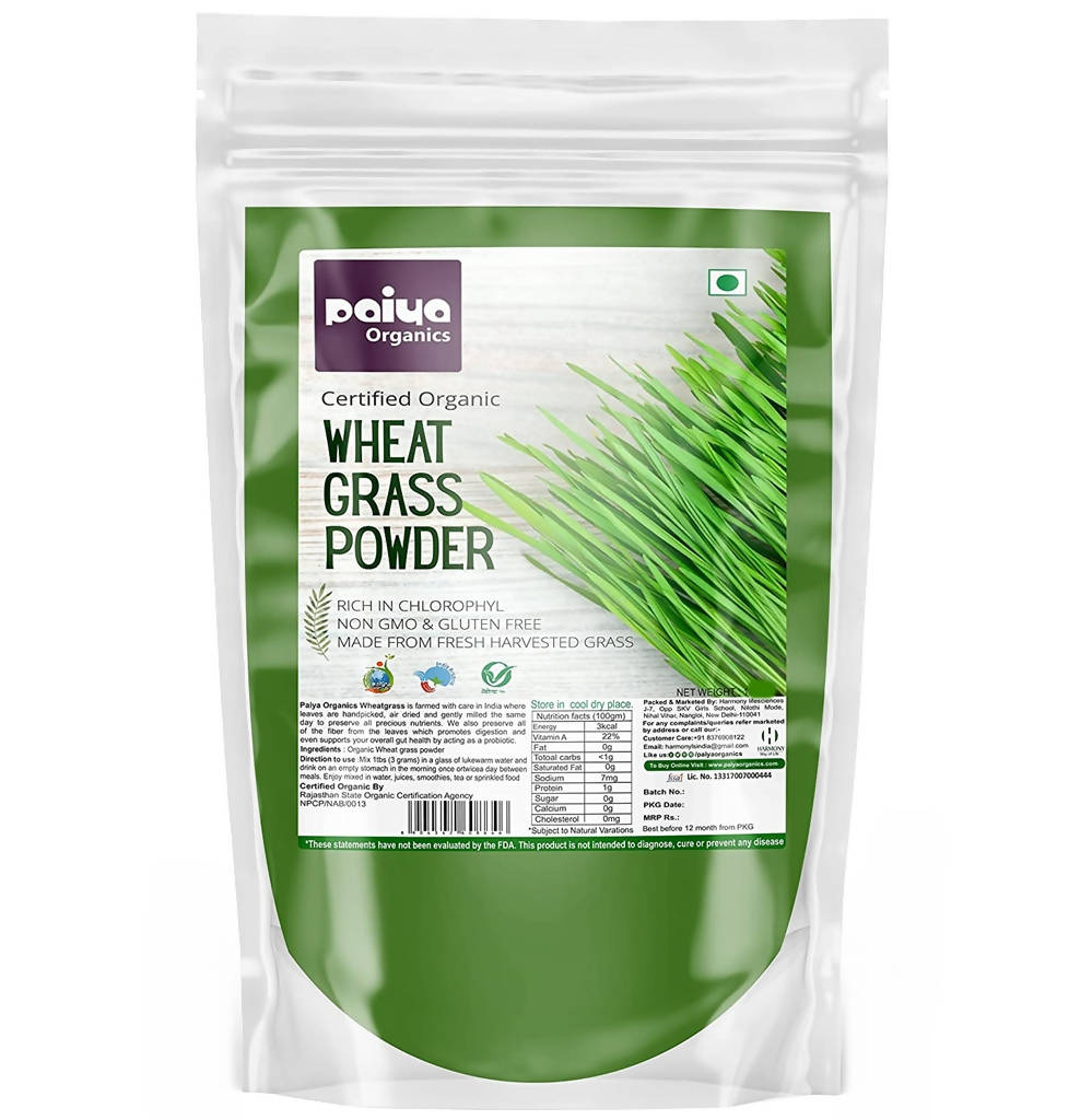 Paiya Organics Certified Organic Wheat Grass Powder | Grocsy