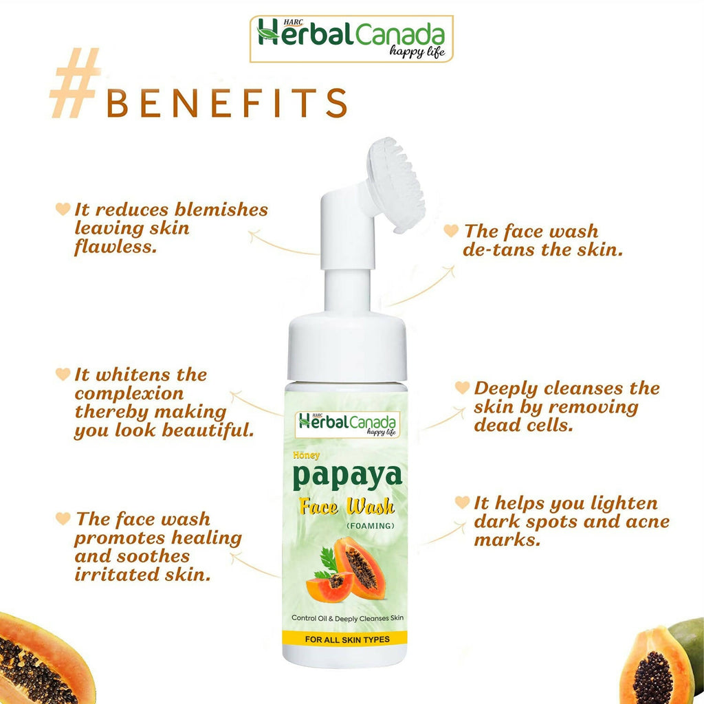 Herbal Canada Honey Papaya Foaming Face Wash | Grocsy