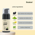 Inatur Charcoal Foaming Face Wash | Grocsy