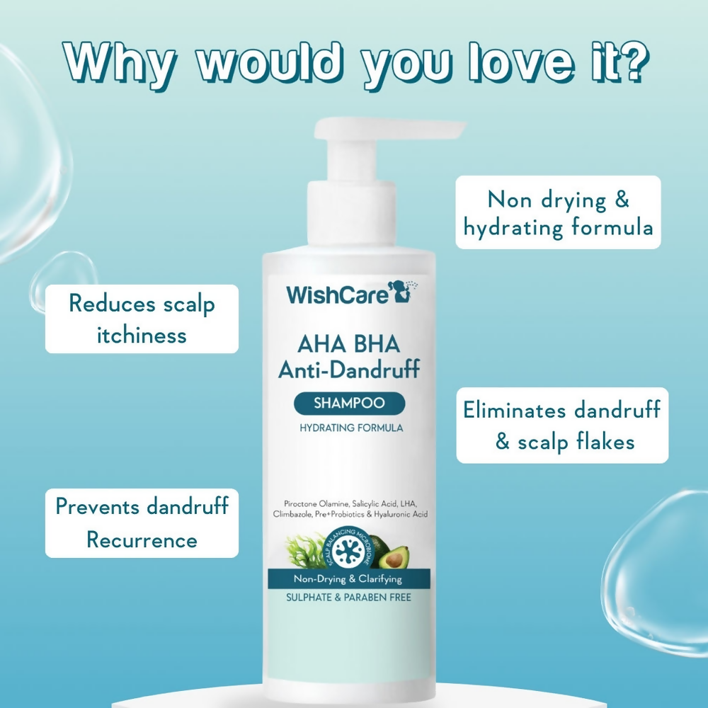 WishCare Aha Bha Anti-Dandruff Shampoo | Grocsy