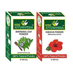 VedicAyurveda Bhringraj Leaf Powder and Hibiscus Powder | Grocsy