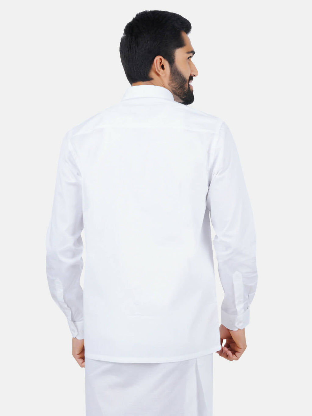 Ramraj Cotton Mens Full Sleeve Formal 100 % Cotton White Shirt | Grocsy