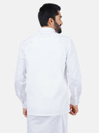 Ramraj Cotton Mens Full Sleeve Formal 100 % Cotton White Shirt | Grocsy