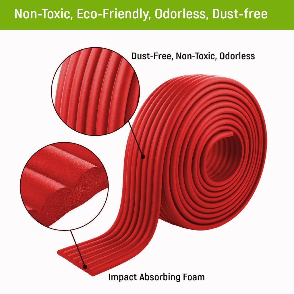 Safe-O-Kid Unique High Density- Prevents From Head Injury Multi-Functional 2 Meter Edge Guard - Red | Grocsy