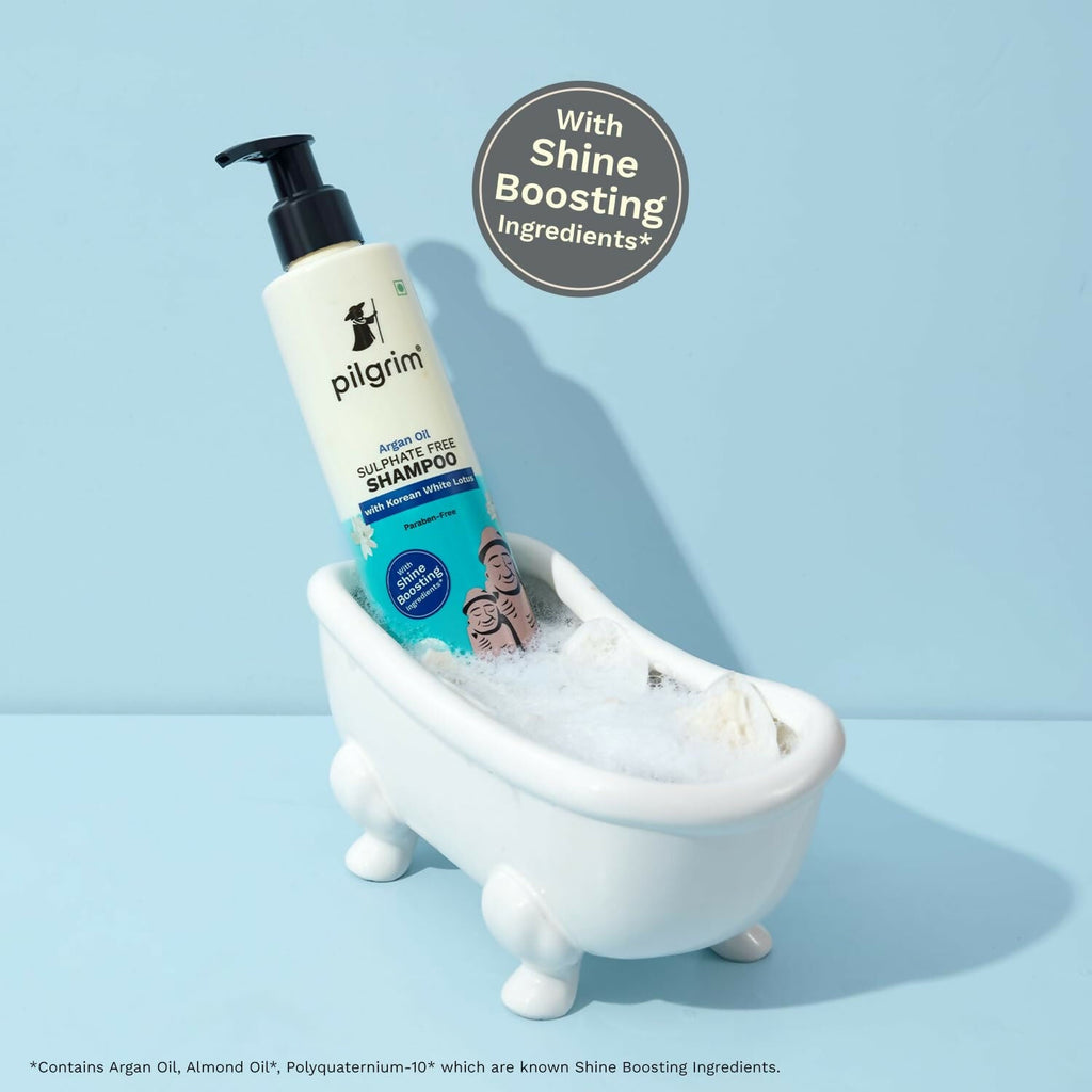 Pilgrim Mild Sulphate Free Shampoo (Argan Oil) For Dry Frizzy Hair - Korean Beauty Secrets (Shampoo) | Grocsy