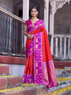 Shree Shyam Fashion Red Soft Silk Saree | Grocsy