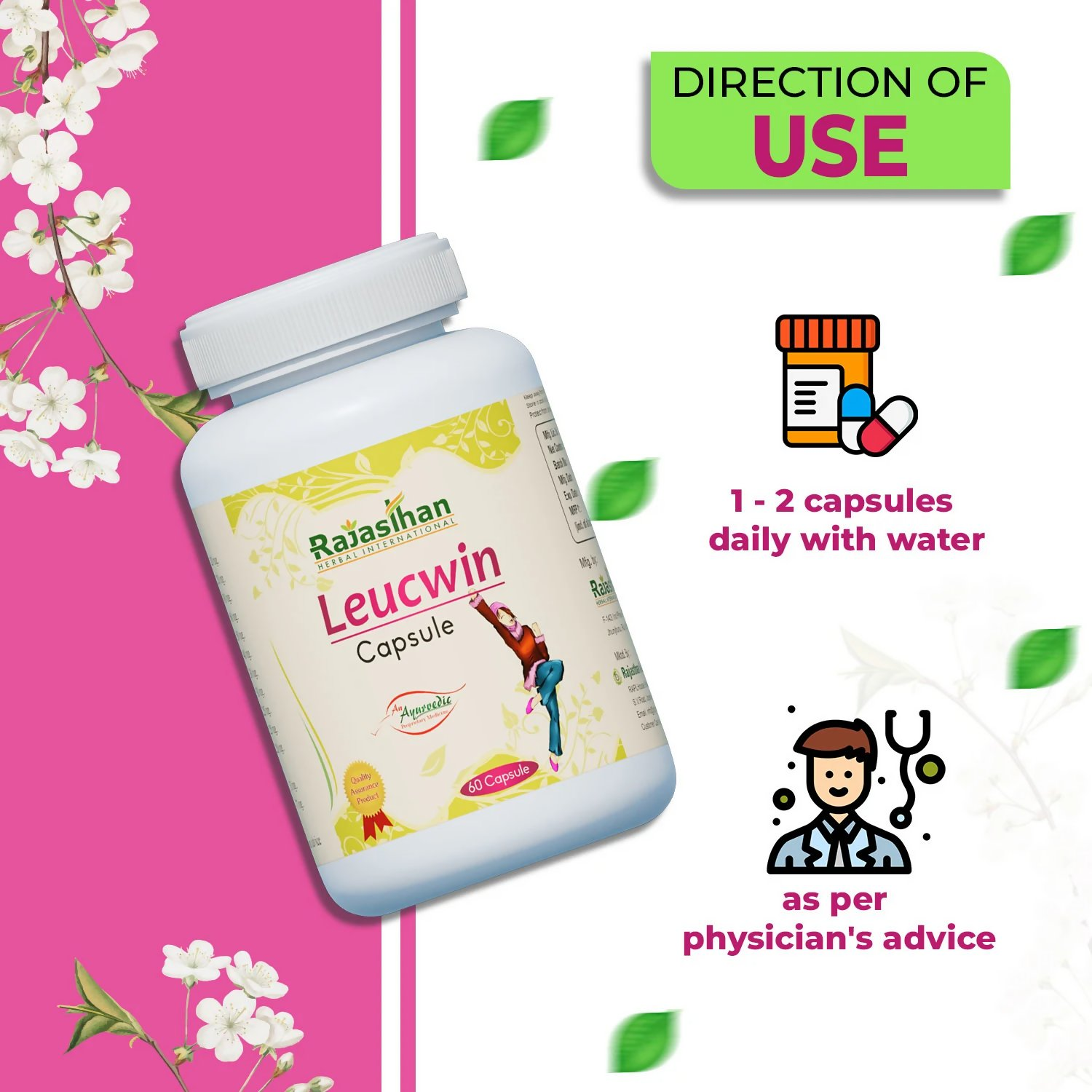 Rajasthan Herbals Leucwin Capsules | Grocsy