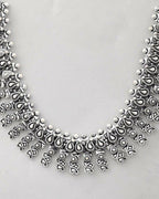 VOJ Silver-Toned Silver-Plated Oxidized Necklace | Grocsy