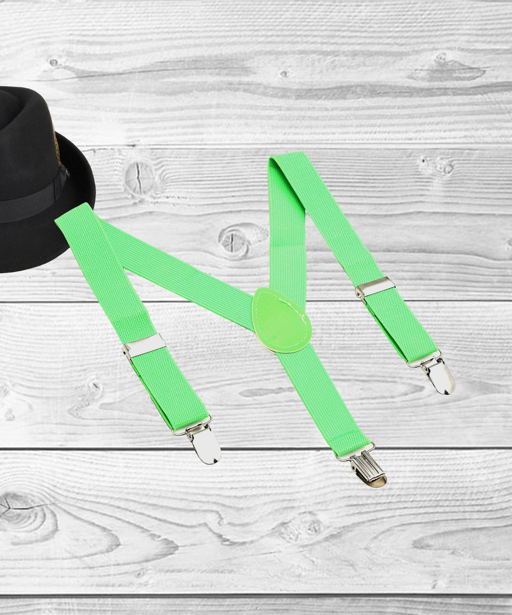 Manet Boys Solid Suspenders - Green | Grocsy