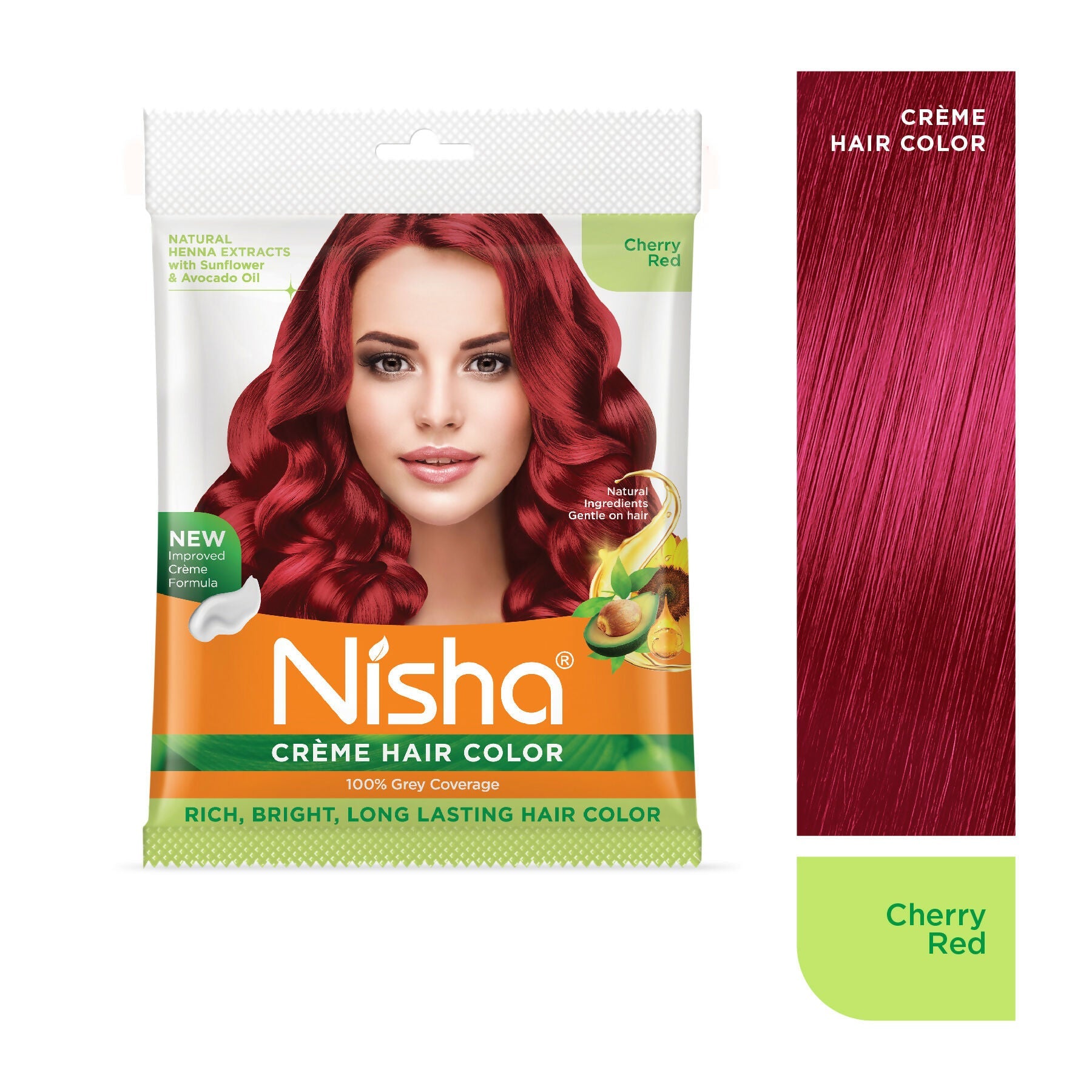 Nisha Creme Hair Color for Women - Cherry-Red | Grocsy