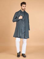 Vastranavya Grey Exclusive Festival Wear Viscose Silk Thread & Sequence Embroidered Work Kurta with Dupatta | Grocsy