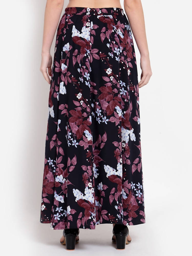 Myshka Women's Multi Printed Crepe Na Na Casual Skirt | Grocsy