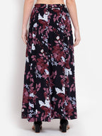 Myshka Women's Multi Printed Crepe Na Na Casual Skirt | Grocsy