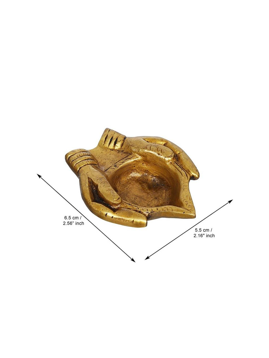 eCraftIndia 2 Pcs Lady Hand Holding Brass Diyas | Grocsy