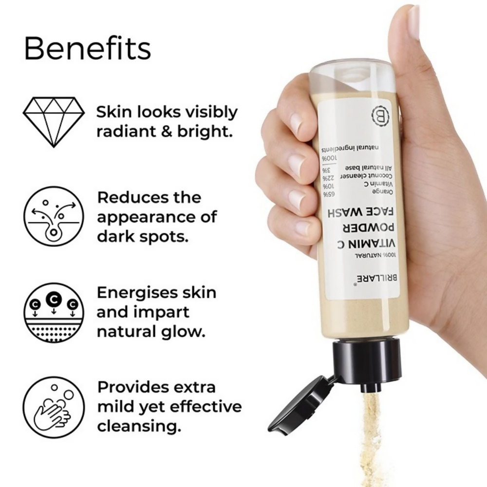 Brillare 10% Vitamin C Face Serum & Vitamin C Powder Face Wash | Grocsy