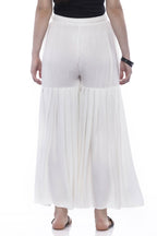 Mominos Fashion Reyon Cotton Off White Palazzo | Grocsy
