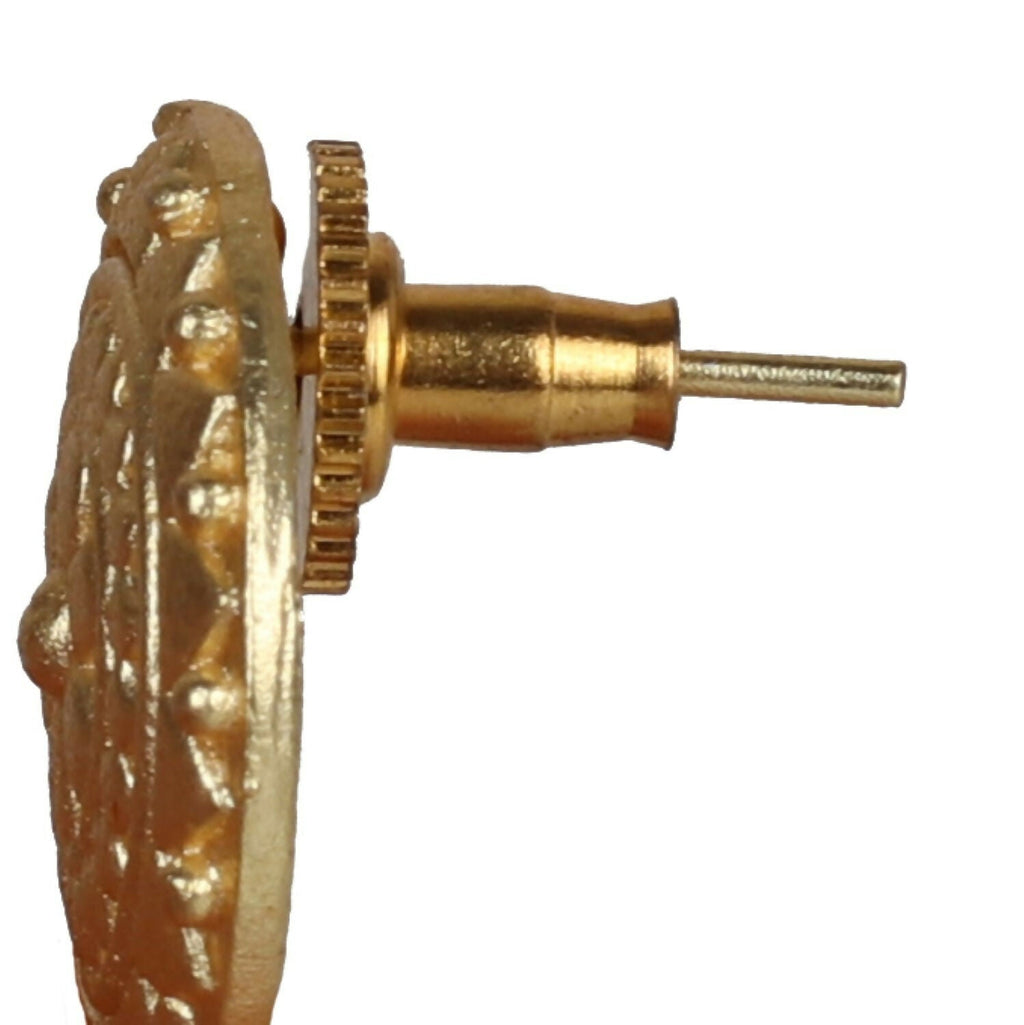 Joban Fashion Women Matte Gold Brass Jhumka | Grocsy