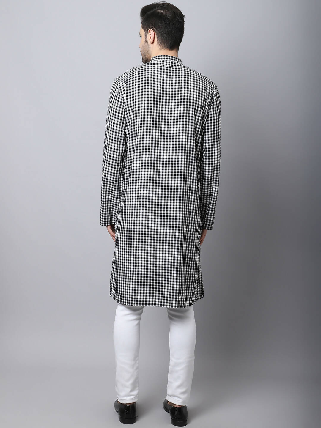 Even Apparels Multi Pure Cotton Men's Kurta With Band Collar | Grocsy