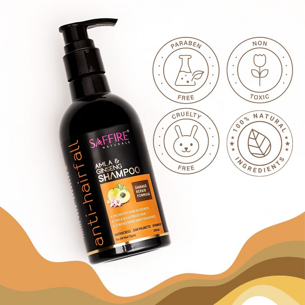 Saffire Naturals Amla & Ginseng Anti-Hairfall Shampoo | Grocsy