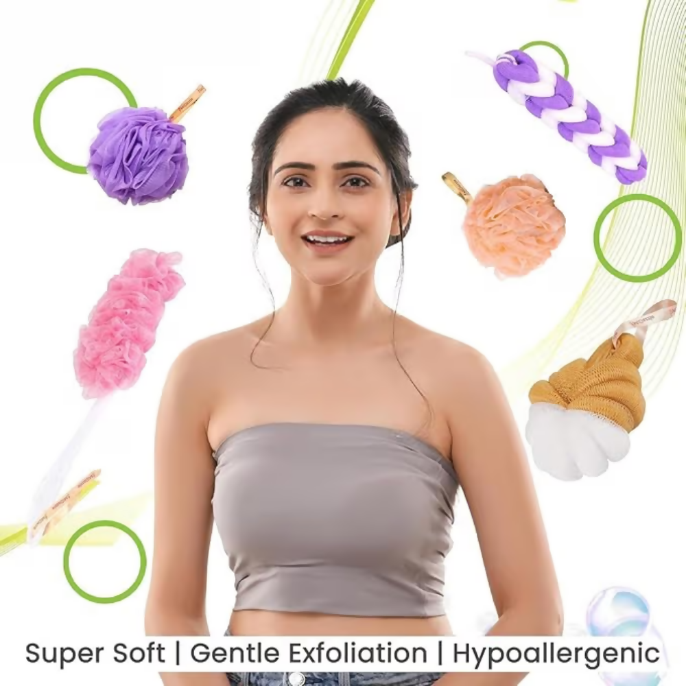 Bronson Professional Loofah Belt Back Scrubber For Bathing | Grocsy
