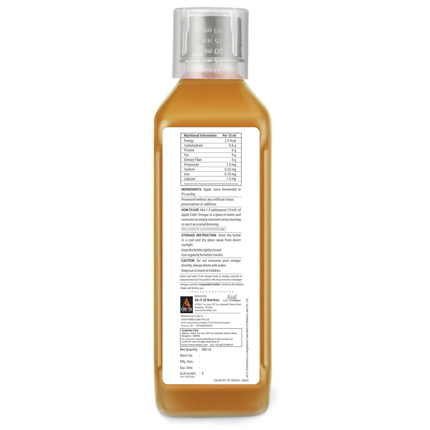 AS-IT-IS Nutrition Raw Apple Cider Vinegar with Mother | Grocsy