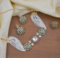 Joban Fashion Copper Meenakari Kundan Pearl Choker Set | Grocsy