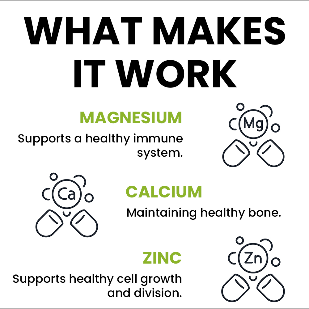 Sprowt Calcium Magnesium Zinc Vitamin D3, B12 & K2 Tablets | Grocsy