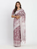 Shree Shyam Fashion Linen Cotton Sea Green Saree | Grocsy