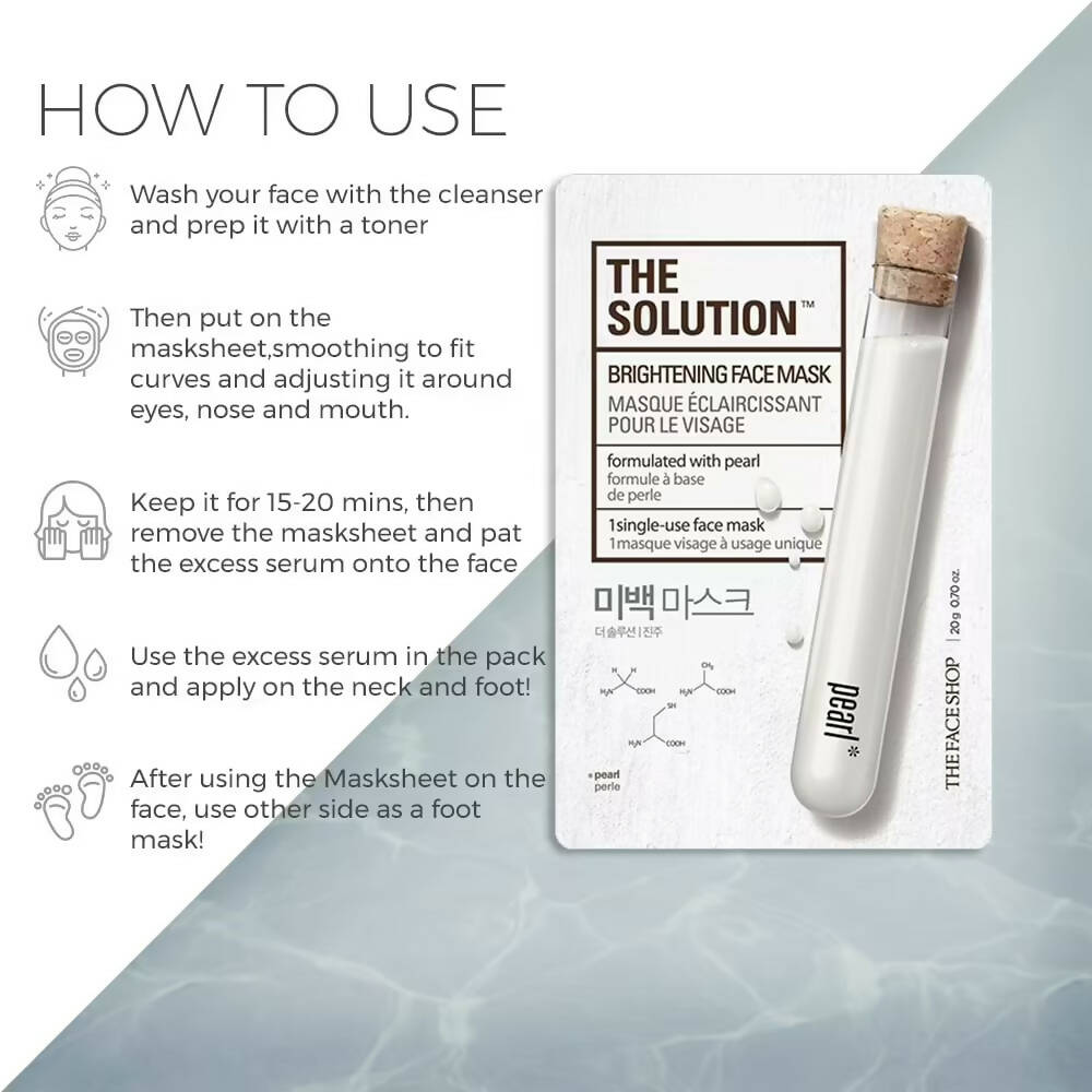 The Face Shop The Solution Brightening Pearl Face Mask - Korean Skincare | Grocsy