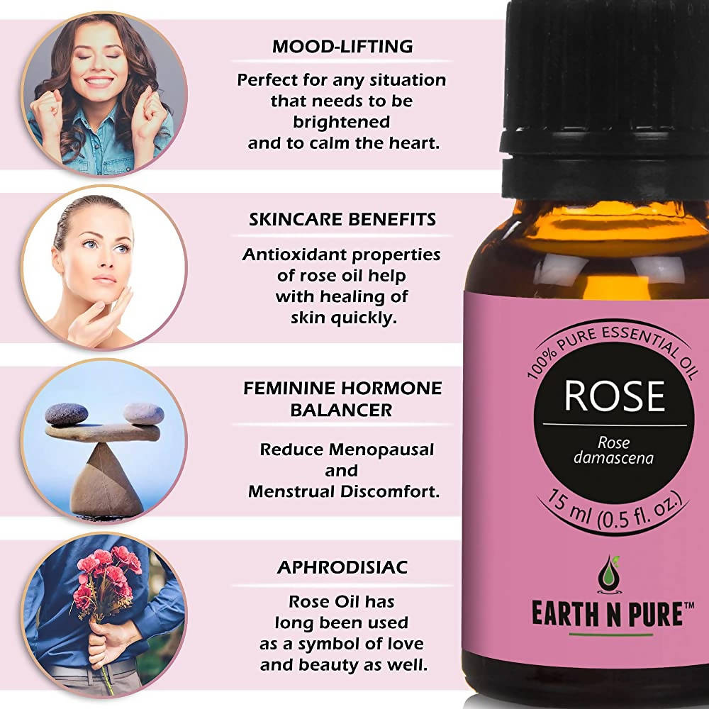 Earth N Pure Rose & Tea Tree Essential Oils | Grocsy