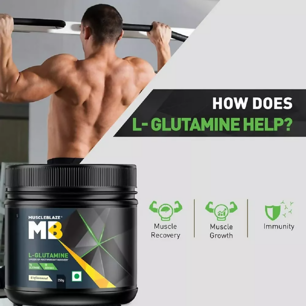 MuscleBlaze L - Glutamine Unflavored | Grocsy