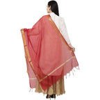 A R Silk VNS Border Buti Fancy Dupatta Color Red Dupatta or Chunni | Grocsy