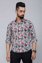 Miravan Men's Multi-Colour Floral Print Partywear Shirt | Grocsy