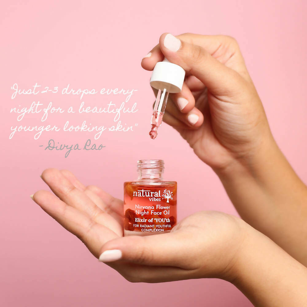 Natural Vibes Anti Ageing Nirvana Flower Night Face Oil | Grocsy
