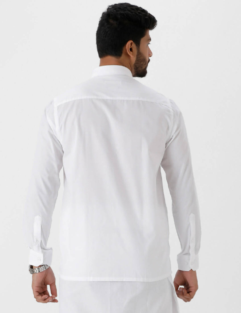Ramraj Cotton Mens Full Sleeve White Shirt Plus Size - Luxury Cotton | Grocsy