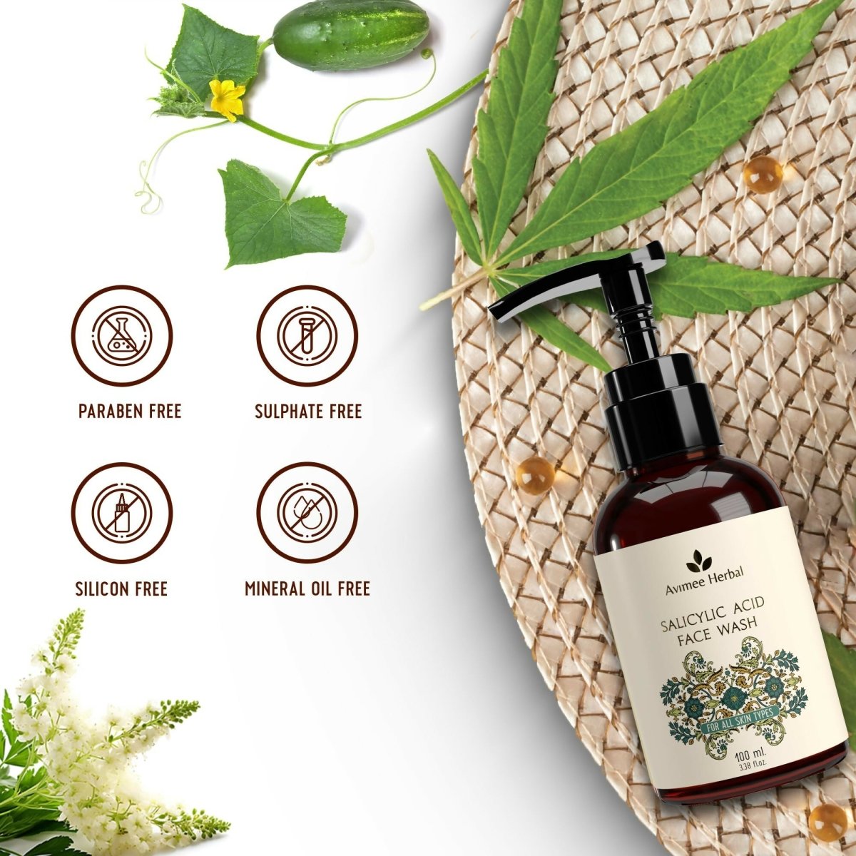 Avimee Herbal Salicylic Acid Face Wash | Grocsy