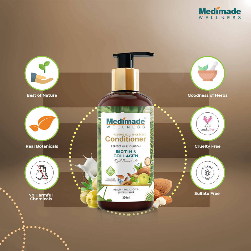 Medimade Wellness Volumizing and Thickening Hair Conditioner with Biotin & Collagen | Grocsy