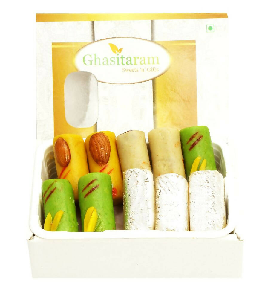 Ghasitaram Sugarfree Assorted Rolls Sweet Box | Grocsy