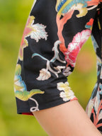 Aramya Straight Soft Cotton Floral Print Women's Kurta Set - Black | Grocsy