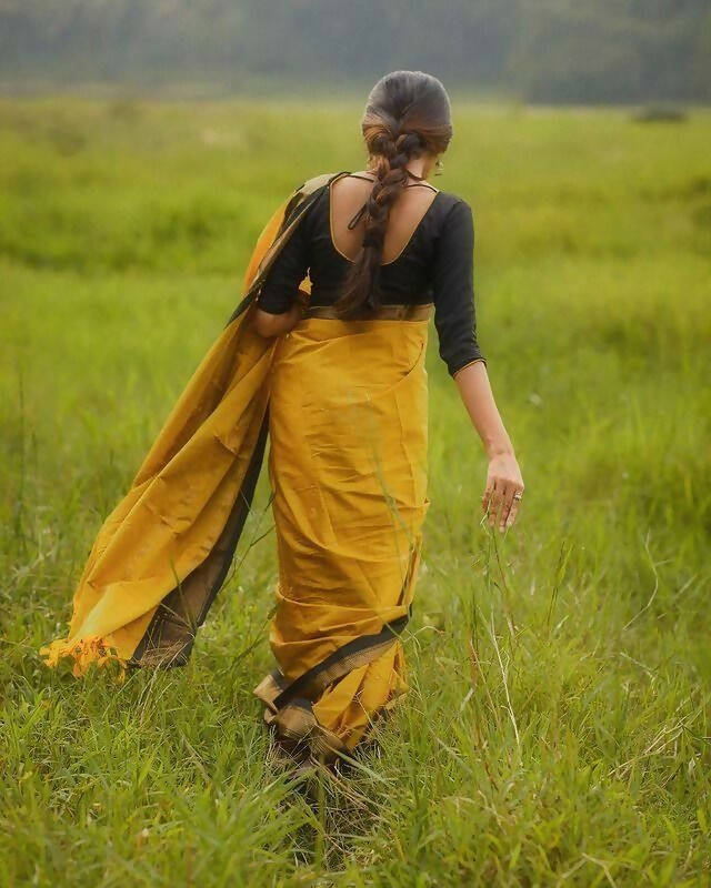 DEIANA'S Beautiful Designer Golden zari Soft Lichi Silk Saree - Yellow | Grocsy