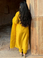 Vellora Mustard Yellow Silk Blend Festive Style Readymade Salwar Suit | Grocsy