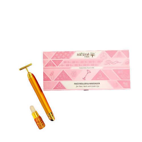Natural Vibes 24k Gold Vibrating Face Roller & Sculptor with Free Gold Beauty Elixir Oil | Grocsy