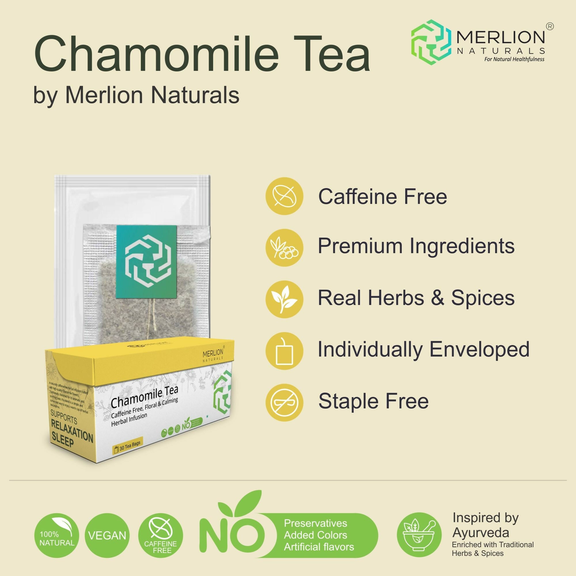Merlion Naturals Chamomile Tea Bags | Grocsy