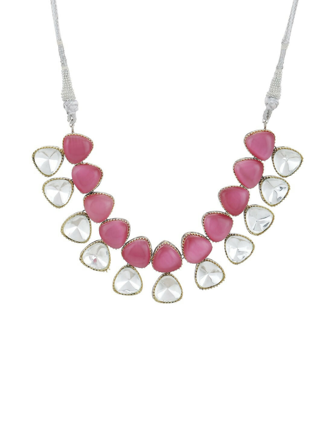 Pink and Kundan Stone Neckpiece- Ruby Raang | Grocsy