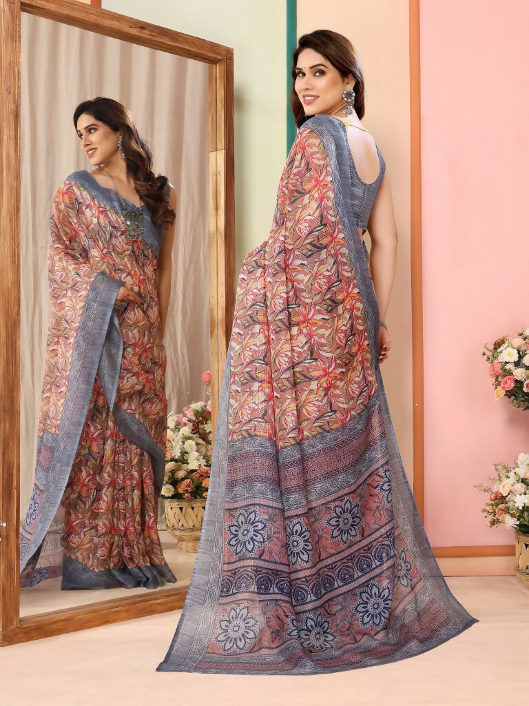 Partywear Designer Grey Kota Doriya Fancy Saree - Dyuti | Grocsy
