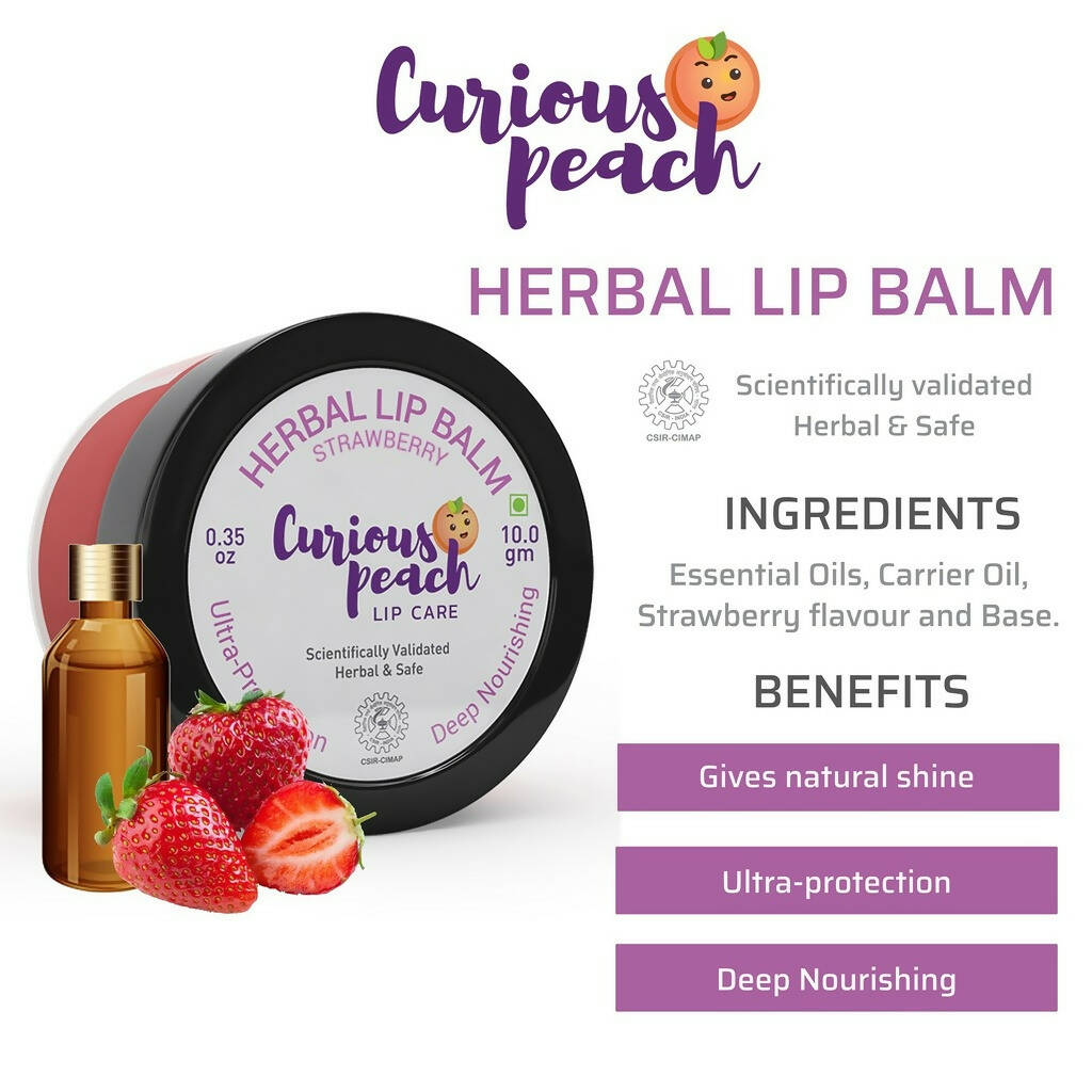 Curious Peach Herbal Lip Balm Strawberry | Grocsy