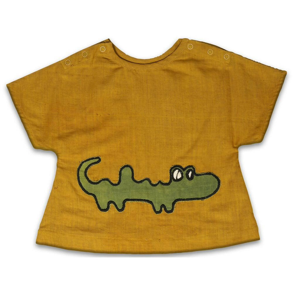 Mhyssa Nero Half Sleeve Yellow T-shirt with Shorts Set For Kids | Grocsy