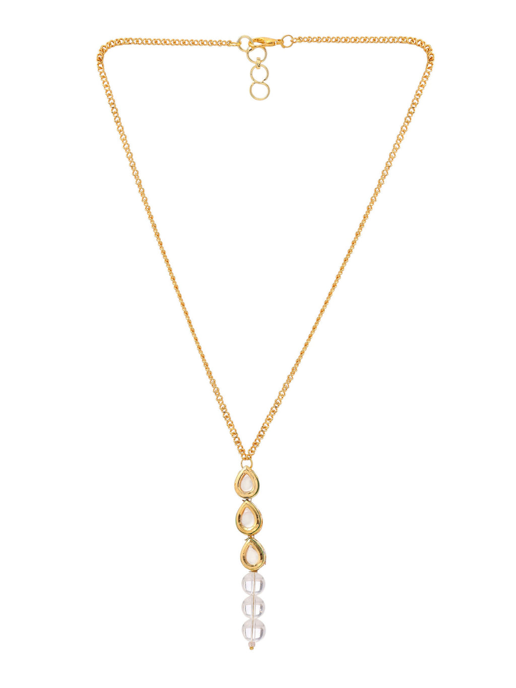Ruby Raang White Clear Quartz Kundan Necklace | Grocsy