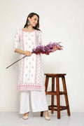 Maai Rayon Hand Printed Kurta Off-White | Grocsy