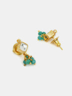 Ruby Raang Gold-White Set Of Earrings And Maang Tikka | Grocsy